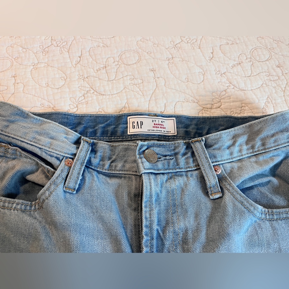 GAP High Rise Barrel jeans SZ 27 - Picture 5 of 7